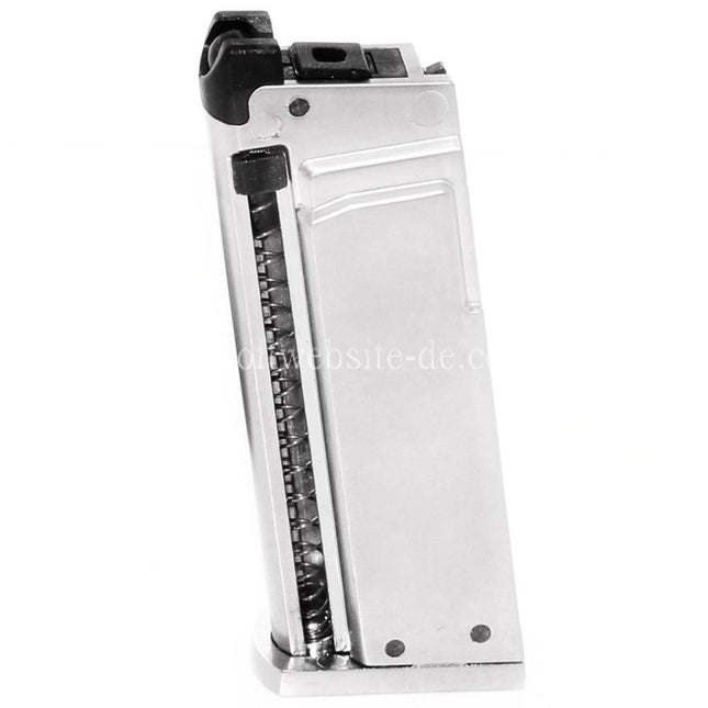 Cybergun 7rd Gas Magazin Geeignet für WE CT25 COLT JUNIOR .25 Mighty Mouse GBB Pistolen Airsoft Silber