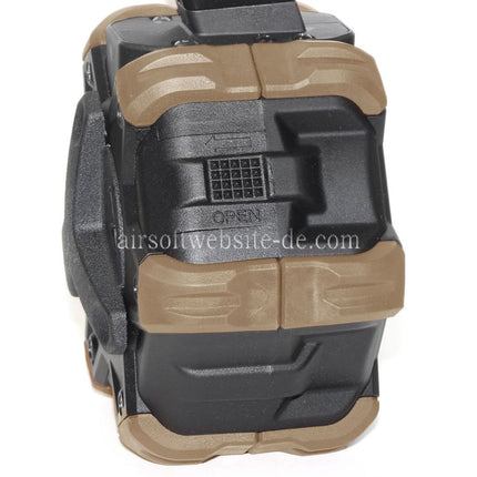 Armorer Works AW Custom 350rd Gas Adaptive Trommelmagazin Geeignet für G17 G18C G-Serie GBB Pistolen Airsoft