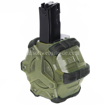 WE (WE-TECH) 350rd Gas Trommelmagazin Geeignet für WE (WE-TECH) AP APACHE MP5 Serie GBB Gewehre Airsoft