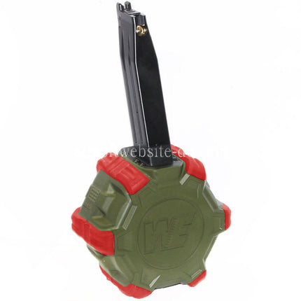 WE (WE-TECH) 350rd Gas Trommelmagazin Geeignet für Hi-Capa GBB Pistolen Airsoft OD