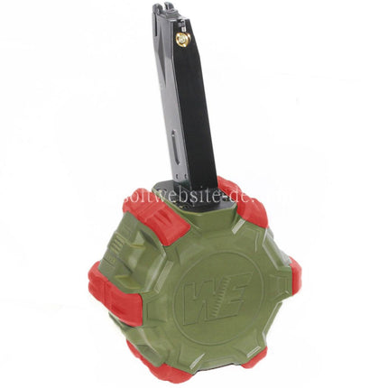 WE (WE-TECH) 350rd Gas Trommelmagazin Geeignet für AW MB Serie / KJW / WE / Tokyo Marui M9 M92 GBB Pistolen Airsoft