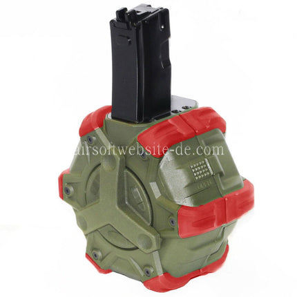 WE (WE-TECH) 350rd Gas Trommelmagazin Geeignet für WE (WE-TECH) AP APACHE MP5 Serie GBB Gewehre Airsoft