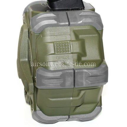 WE (WE-TECH) 350rd Gas Trommelmagazin Geeignet für G17 G18C G-Serie GBB Pistolen Airsoft OD