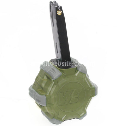 WE (WE-TECH) 350rd Gas Trommelmagazin Geeignet für AW MB Serie / KJW / WE / Tokyo Marui M9 M92 GBB Pistolen Airsoft