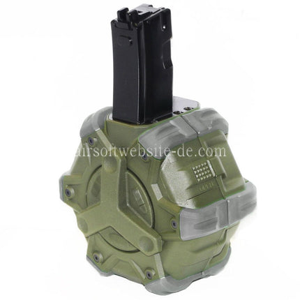 WE (WE-TECH) 350rd Gas Trommelmagazin Geeignet für WE (WE-TECH) AP APACHE MP5 Serie GBB Gewehre Airsoft