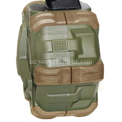 WE (WE-TECH) 350rd Gas Trommelmagazin Geeignet für G17 G18C G-Serie GBB Pistolen Airsoft OD