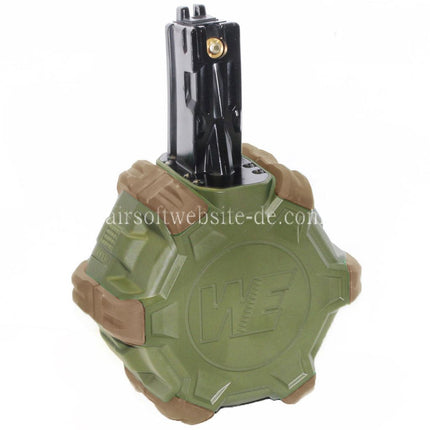 WE (WE-TECH) 350rd Gas Trommelmagazin Geeignet für WE (WE-TECH) AP APACHE MP5 Serie GBB Gewehre Airsoft