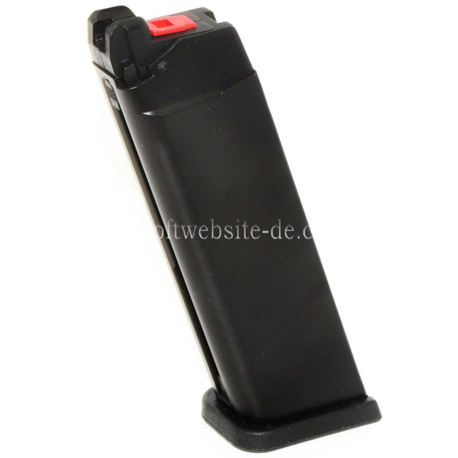 WE (WE-TECH) 26rd Galaxy Gas Magazin Geeignet für WE MOS Optic Ready Slide Version EMG SAI BLU AW VX7 VX9 G17 G19 Serie GBB Pistolen Airsoft Schwarz