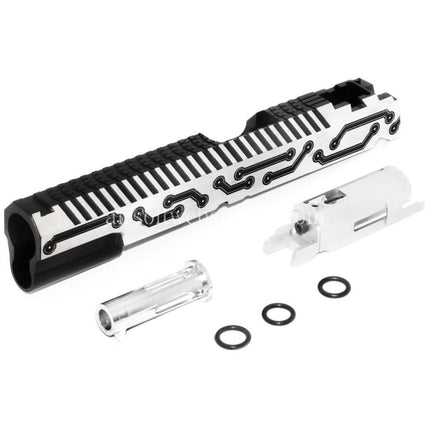 5KU CNC Aluminum Infinity Future Schlitten Set Geeignet für Tokyo Marui Hi-Capa 5.1 Serie GBB Pistolen Airsoft Schwarz/Silber