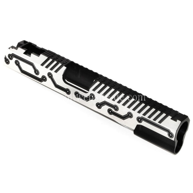5KU CNC Aluminum Infinity Future Schlitten Set Geeignet für Tokyo Marui Hi-Capa 5.1 Serie GBB Pistolen Airsoft Schwarz/Silber