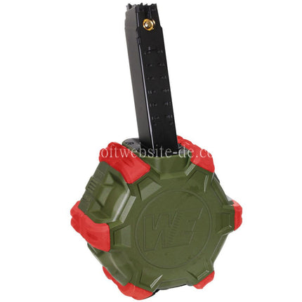 WE (WE-TECH) 350rd Gas Trommelmagazin Geeignet für WE PCC Type 888 888C RARS R5C M4 M16 Serie GBB Gewehre Airsoft