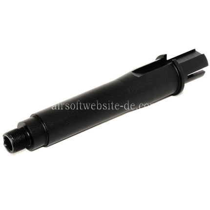 CYMA 4.5 Zoll Aluminium Kurz Außenlauf Verbindungsrohr -14mm CCW Gegen den Uhrzeigersinn Geeignet für M4 M16 AEG Gewehre Airsoft Schwarz