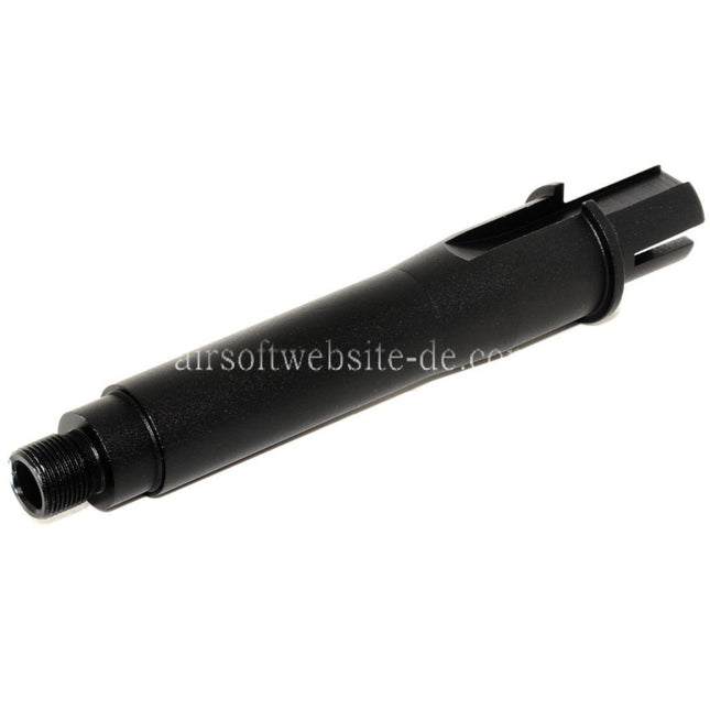 CYMA 4.5 Zoll Aluminium Kurz Außenlauf Verbindungsrohr -14mm CCW Gegen den Uhrzeigersinn Geeignet für M4 M16 AEG Gewehre Airsoft Schwarz
