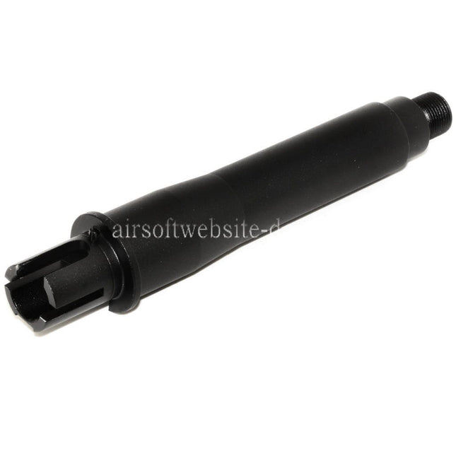 CYMA 4.5 Zoll Aluminium Kurz Außenlauf Verbindungsrohr -14mm CCW Gegen den Uhrzeigersinn Geeignet für M4 M16 AEG Gewehre Airsoft Schwarz