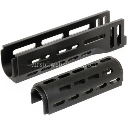 CYMA 155mm CNC Aluminum Obere Untere M-LOK Handguard Typ-A Geeignet für E&L CYMA Tokyo Marui AK47 Serie AEG Gewehre Airsoft Schwarz