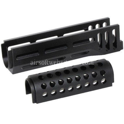 CYMA 155mm CNC Aluminum Obere Untere M-LOK Handguard Typ-B Geeignet für CYMA AK47 Serie AEG Gewehre Airsoft Schwarz