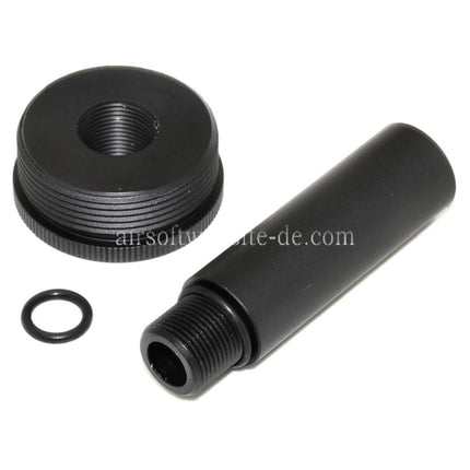 5KU DTK PUTNIK Schalldämpfer Attrappenadapter für Schalldämpfer +36mm CW Gewinde im Uhrzeigersinn schwarz
