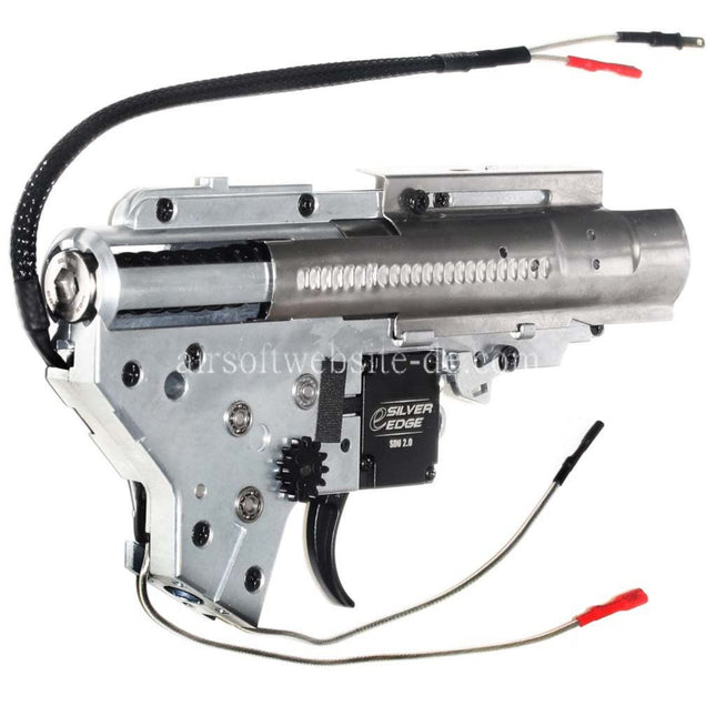 APS SDU 2.0 e-Silver Edge Version 2 V2 Getriebe QD Schnellwechsel Federsystem Geeignet für M4 M16 Serie AEG Gewehre Airsoft Hinten verkabelt