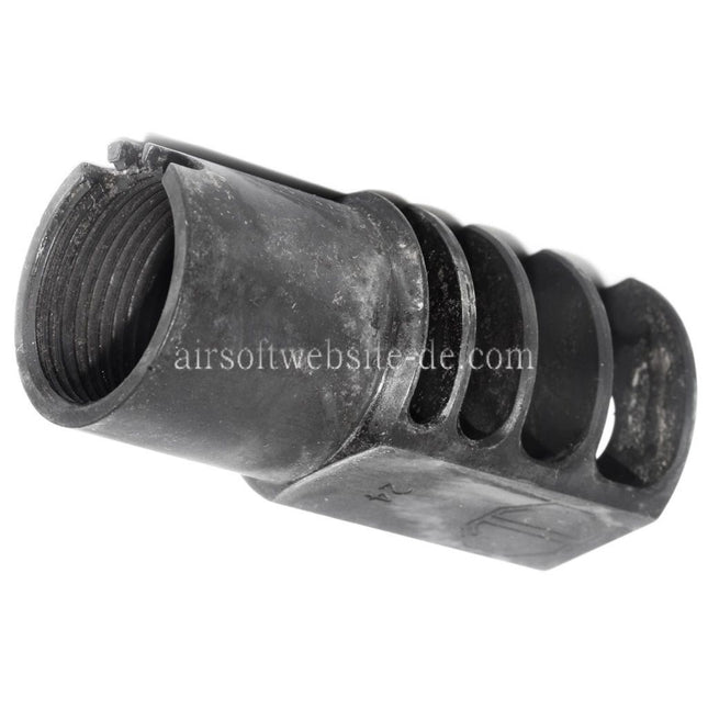 5KU 63mm RRD-4C Mündungsbremse Mündungsfeuerdämpfer Geeignet für +24mm CW Rechtsgewinde Gewehre Airsoft Schwarz