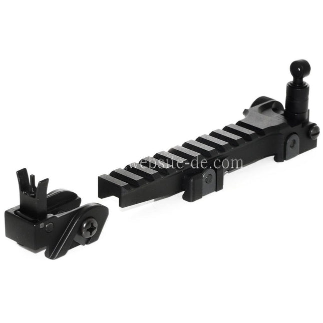 DOUBLE BELL KAC Stil Klappvisierschienensatz Geeignet für G36 Serie AEG GBB Gewehre Airsoft Schwarz