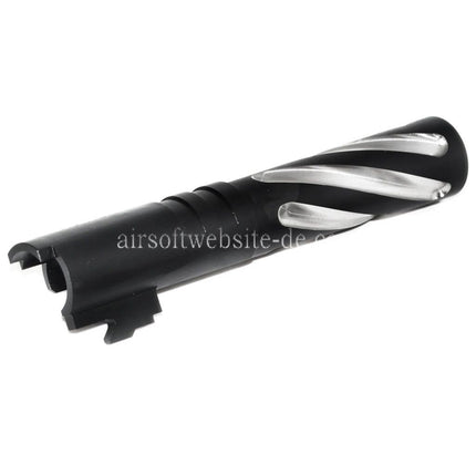 5KU 4.3 Zoll Edelstahl Tornado Stil Spiral Äußerer Lauf +11mm CW im Uhrzeigersinn Geeignet für Tokyo Marui Hi-Capa 4.3 GBB Pistolen Airsoft