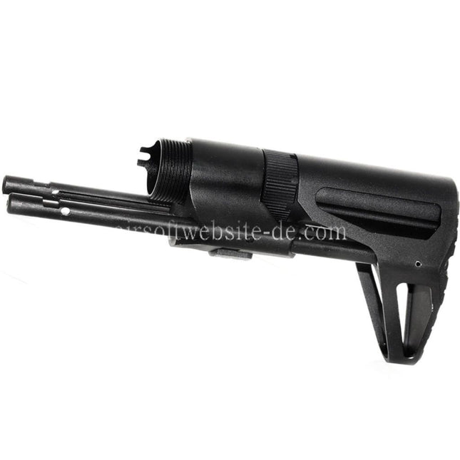 5KU PDW Einziehbarer Schiebeschaft Geeignet für GHK VFC WE (WE-TECH) WA M4 Serie GBB Gewehre Airsoft Schwarz