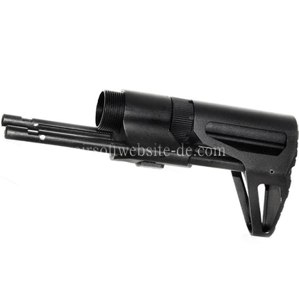 5KU PDW Einziehbarer Schiebeschaft Geeignet für Tokyo Marui M4 MWS GBB Gewehre Airsoft Schwarz