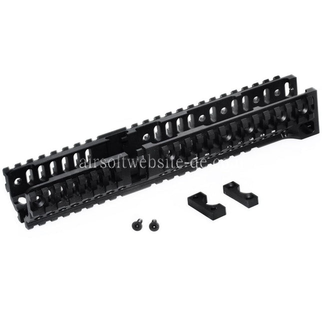 5KU CNC 254mm B30 Stil Langer Unterer Handschutz Schienen System Geeignet für CYMA AKM AK74 AK102 AK104 AK105 AK Serie AEG Gewehre Airsoft Schwarz