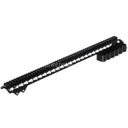 CYMA 537mm Aluminium KeyMod Ober schienen System mit 6-Schalen Trägerhalterung Geeignet für CYMA Tokyo Marui M870 Serie Schrotflinte Airsoft Schwarz
