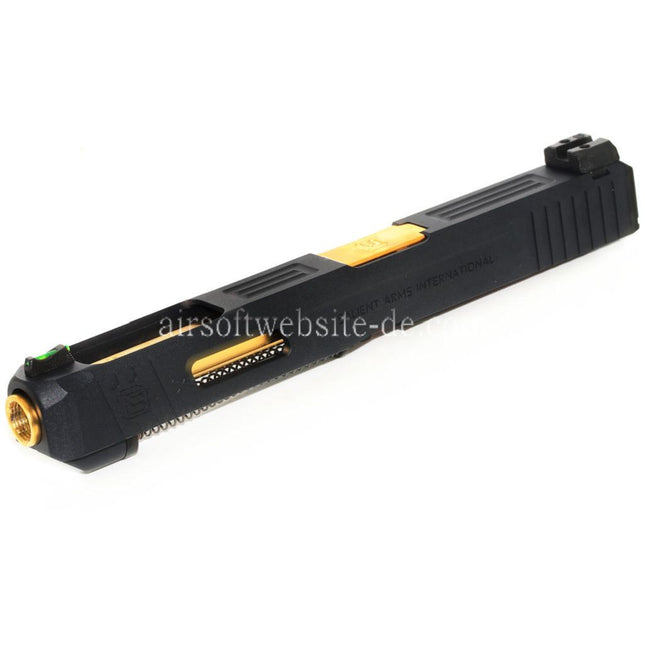 EMG Lizenziert SAI Tier One Competition komplett Oberes Kit Gold Laufschlitten Set Geeignet für AW WE EMG BLU G17 G34 GBB Pistolen Airsoft Schwarz