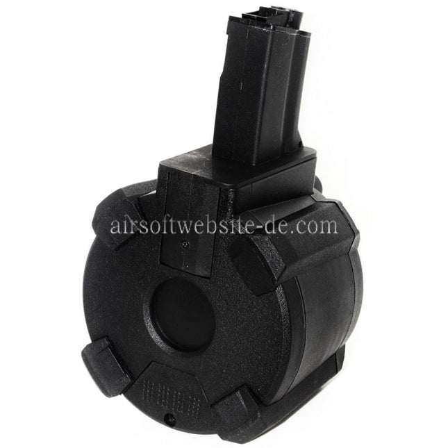 BATTLEAXE 1400rd Elektrisch Trommelmagazin Geeignet für MP5 Serie AEG Gewehre Airsoft Schwarz