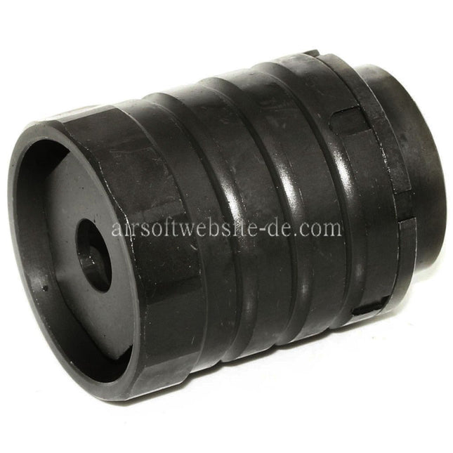 5KU 50mm 360 X37 Mündungsbremse Mündungsfeuerdämpfer mit Blast Shield Geeignet für +24mm CW Rechtsgewinde Lauf Gewehre Airsoft Schwarz
