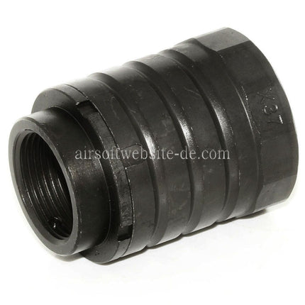 5KU 50mm 360 X37 Mündungsbremse Mündungsfeuerdämpfer mit Blast Shield Geeignet für +24mm CW Rechtsgewinde Lauf Gewehre Airsoft Schwarz