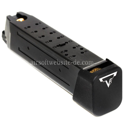 APS EMG TTI 23rd Co2 Magazin Geeignet für G17 G18C G34 G35 G-Serie GBB Pistolen Airsoft Schwarz