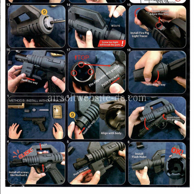 Show Guns Tactical SG Strahlspray Kit Typ A geeignet für ACTION ARMY AAP-01 Serie GBB Pistolen Airsoft