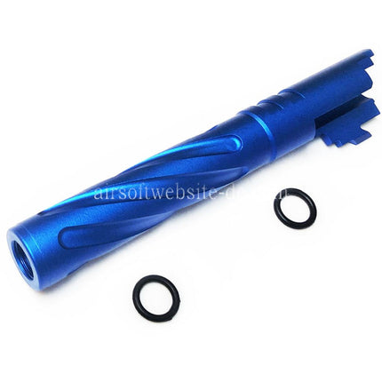 5KU 5 Zoll 123/127mm CNC Aluminium Tornado Stil Spiral Äußerer Lauf +11mm CW im Uhrzeigersinn Geeignet für Armorer Works AW WE-TECH Tokyo Marui Hi-Capa 5.1 GBB Pistolen Airsoft