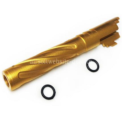 5KU 5 Zoll 123/127mm CNC Aluminium Tornado Stil Spiral Äußerer Lauf +11mm CW im Uhrzeigersinn Geeignet für Armorer Works AW WE-TECH Tokyo Marui Hi-Capa 5.1 GBB Pistolen Airsoft