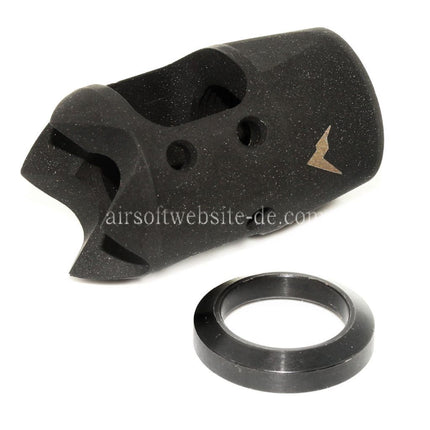 PTS Rainier Arms MINI XT COMP Mündungsfeuerdämpfer Geeignet für +14mm CW Rechtsgewinde Lauf Gewehre Airsoft