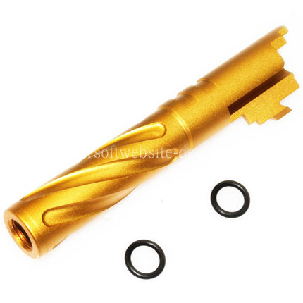 5KU 4.3 Zoll CNC Aluminium Tornado Stil Spiral Äußerer Lauf +11mm CW im Uhrzeigersinn Geeignet für Tokyo Marui Hi-Capa 4.3 GBB Pistolen Airsoft