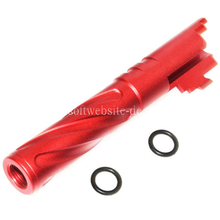 5KU 4.3 Zoll CNC Aluminium Tornado Stil Spiral Äußerer Lauf +11mm CW im Uhrzeigersinn Geeignet für Tokyo Marui Hi-Capa 4.3 GBB Pistolen Airsoft