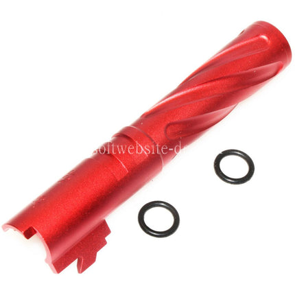 5KU 4.3 Zoll CNC Aluminium Tornado Stil Spiral Äußerer Lauf +11mm CW im Uhrzeigersinn Geeignet für Tokyo Marui Hi-Capa 4.3 GBB Pistolen Airsoft