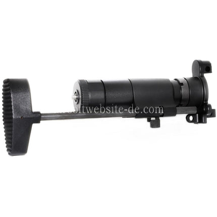 Airsoft Website CNC Aluminum Einziehbarer Schaft mit Adapter Geeignet für CYMA Tokyo Marui MP5K Serie AEG Gewehre Schwarz