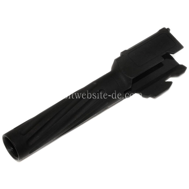 APS EMG 98mm/112mm Geriffelte Spirale Äußerer Lauf +12mm CW im Uhrzeigersinn Geeignet für APS EMG F1 Firearms BSF Serie GBB Pistolen Airsoft Schwarz