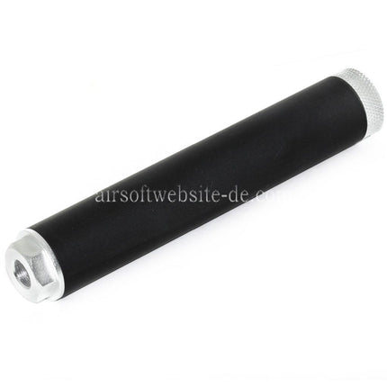 DOUBLE BELL 194mm/204mm x 35mm Schalldämpfer Geeignet für -14mm CCW Gegen den Uhrzeigersinn Gewehre Airsoft Schwarz/Silber