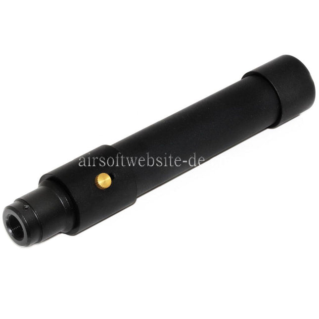 DOUBLE BELL 173mm/203mm x 34mm MPX QD Schalldämpfer mit Mündungsfeuerdämpfer Geeignet für -14mm CCW Gegen den Uhrzeigersinn Lauf Gewehre Airsoft Schwarz