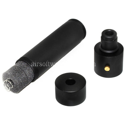 DOUBLE BELL 184mm/214mm x 44mm MPX QD Schalldämpfer mit Mündungsfeuerdämpfer Geeignet für -14mm CCW Gegen den Uhrzeigersinn Lauf Gewehre Airsoft Schwarz