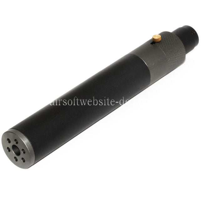 DOUBLE BELL 200mm/230mm x 35mm MPX-M-QD Schalldämpfer mit Mündungsfeuerdämpfer Geeignet für -14mm CCW Gegen den Uhrzeigersinn Lauf Gewehre Airsoft Schwarz/Grau