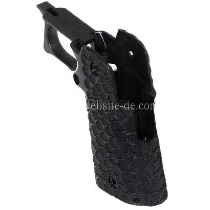 ARMY ARMAMENT Pistolengriff Fischschuppen Punktierung Geeignet für R607 DVC Carry EMG AW WE Tokyo Marui Hi-Capa Serie GBB Pistolen Airsoft Schwarz