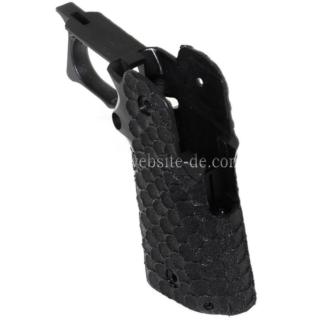 ARMY ARMAMENT Pistolengriff Fischschuppen Punktierung Geeignet für R607 DVC Carry EMG AW WE Tokyo Marui Hi-Capa Serie GBB Pistolen Airsoft Schwarz