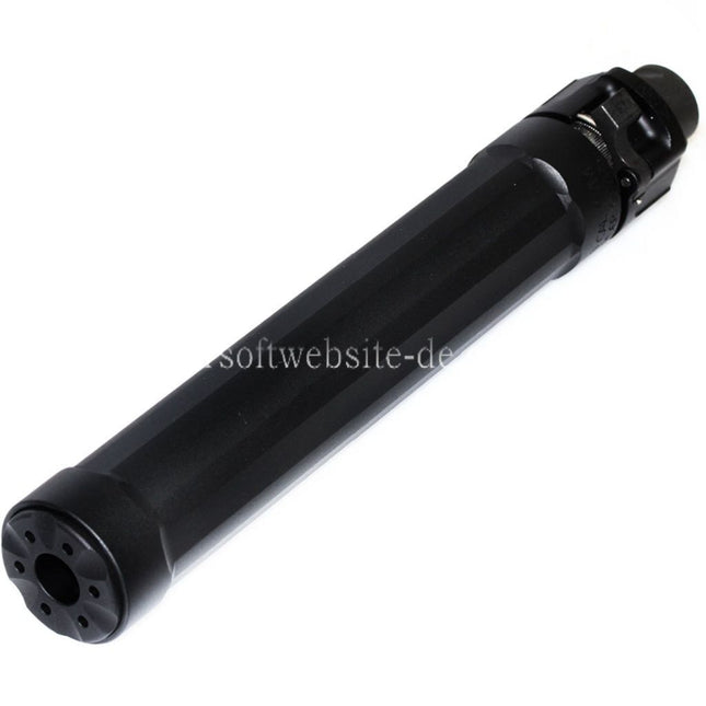 5KU 187mm Ryder 9 MP5 Schalldämpfer mit +12mm CW Rechtsgewinde Mündungsfeuerdämpfer Geeignet für WE (WE-TECH) MP5 Serie AEG SMG Gewehre Airsoft